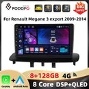 Podofo 8Core 9 ''Car Radio For Renault Megane 3 2009-2014 Multimedia Player Android Auto Carplay BT WIFI 4G Navigation Car Audio