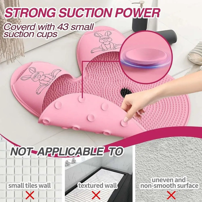 Cute Shower Foot Scrubber Mat Household Creative Feet Scrubber Mat Hands-Free Non-Slip Foot Massage Scrubber Foot Cleaner