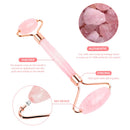 Kristallroller-Set Gesichtsmassage Natürlicher Jaderoller Gua Sha Kit Jadeschaber Rosenquarz-Stein Facelifting-Massagegerät Beauty-Tools