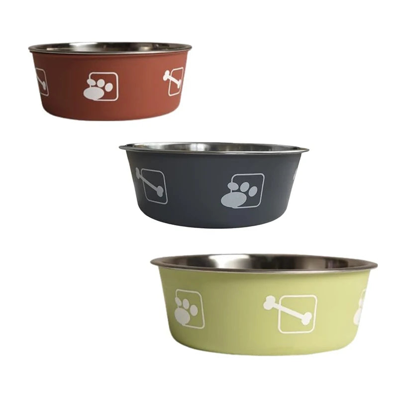 Pet Supplies Stainless Steel Printed Dog Bowl Cat Bowl Cat Food Bowl Dog Food Bowl Stainless Steel Pet Bowl Dog Accessories