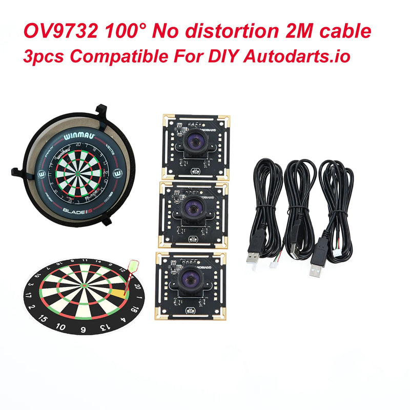 GXIVISION 3PCS IMX179/OV2735/OV9732100 Degree 1MP 30fps 2M Cable Camera Module Compatible For DIY Autodarts.io,USB Free Driver