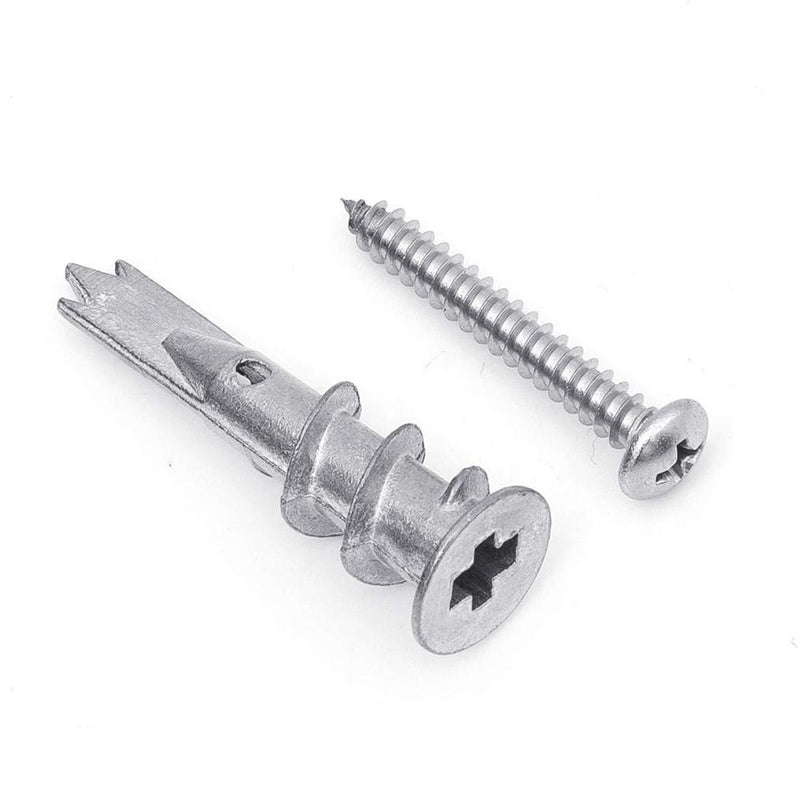 NINDEJIN 120pcs/set Self Drilling Anchor Zinc Alloy Hollow Wall Drywall Anchor with Screw Anchor for Wall Hanging