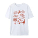 Summer Ocean Coastal Graphic Tees Trendige Retro Ästhetik La Dolce Vita T-Shirt Süßes Austern Wein Shirt Strandurlaub Damen Oberteile