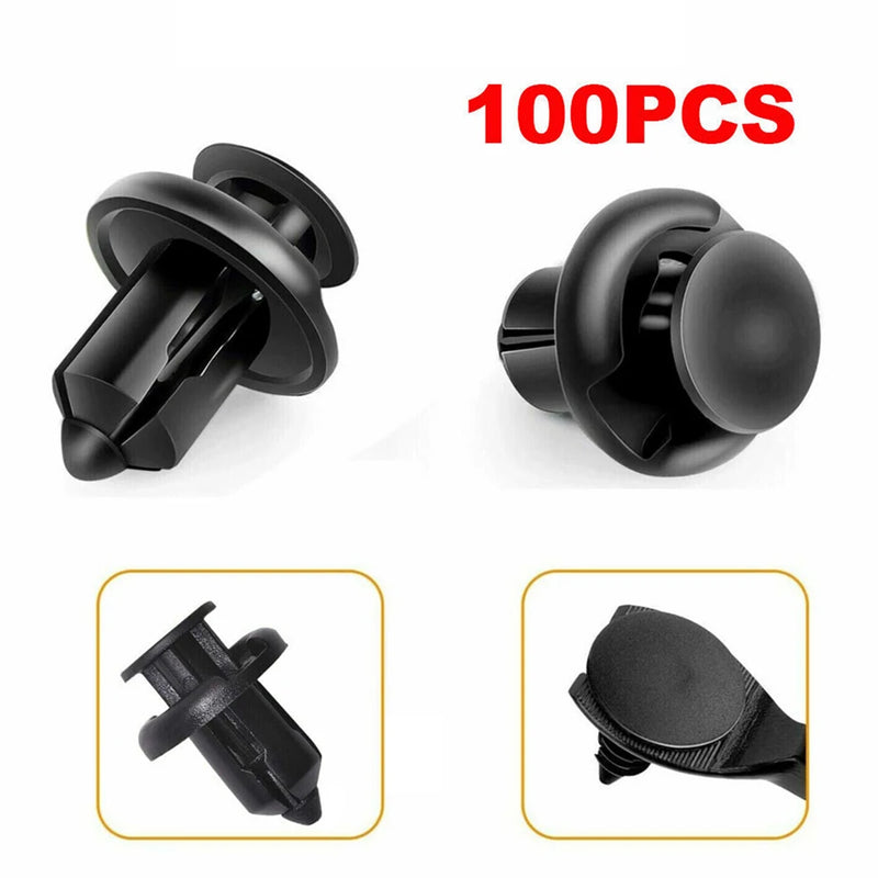 Car Rivet Fastener 10mm Bumper Clip Retainer Screw Black Door Panel Fender Liner Retainer Clip Plastic Auto Bumper Fender Buckle