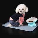 Pet Placemat Non-slip Silicone Food Pad Small Animal Bowl Mat for Living Room Bedroom, Black