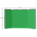 SH Green Screen 2.4X4M Collapsible Chroma Key Backdrop Wrinkle-Resistant Fabric Ultra-Quick Setup background removal for Stream