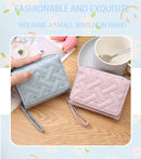 Women's Embroidered Love Zero Wallet with Zipper - Large Capacity Card Holder, Short Buckle Purse - Simple Fashion Accessory