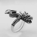 Vintage Dragon Adjustable Rings for Men Women Gothic Animal Finger Opening Ring Punk Hiphop Party Fashion Jewelry Accessories