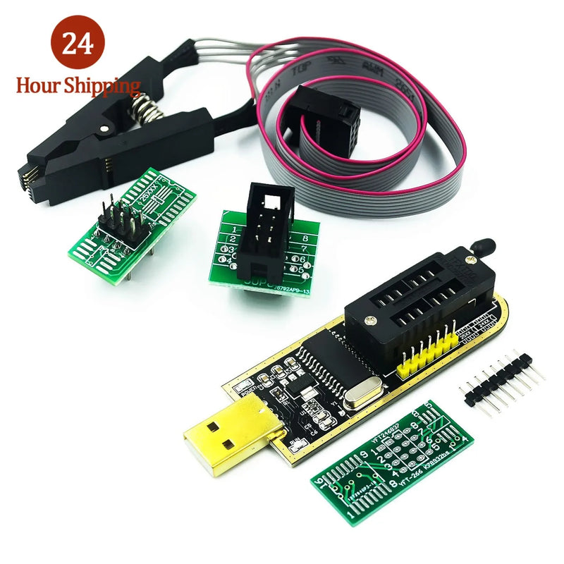 Original CH341A 24 25 Series EEPROM Flash BIOS USB Programmer Module + SOIC8 SOP8 Test Clip For EEPROM 93CXX / 25CXX / 24CXX