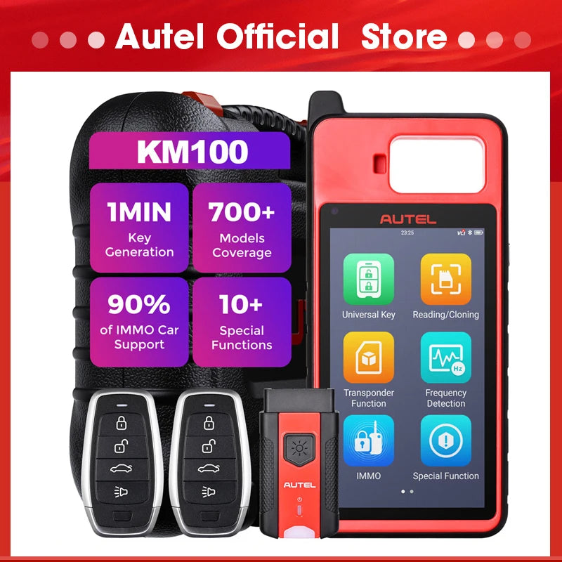 Autel MaxiIM KM100 Key Fob Programming Tool Lifetime Update 2024 Newest IMMO Key programmer Built-in APB112 2PCS IKEYs Same as K