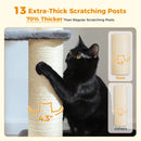 Multi-Level Cat Tree with Scratching Posts, Cozy Condo, Super Large Perch, Deep Hammocks, Tall Cat Tower for Indoor Adult Cats