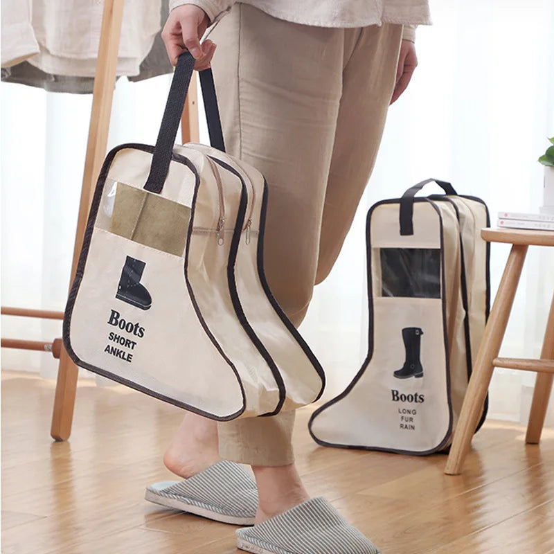 New Fashion Portable High Heel Shoes Storage Bags Organizer Long Riding Rain Boots Dust Proof Travel Shoe Cover Zipper Pouches