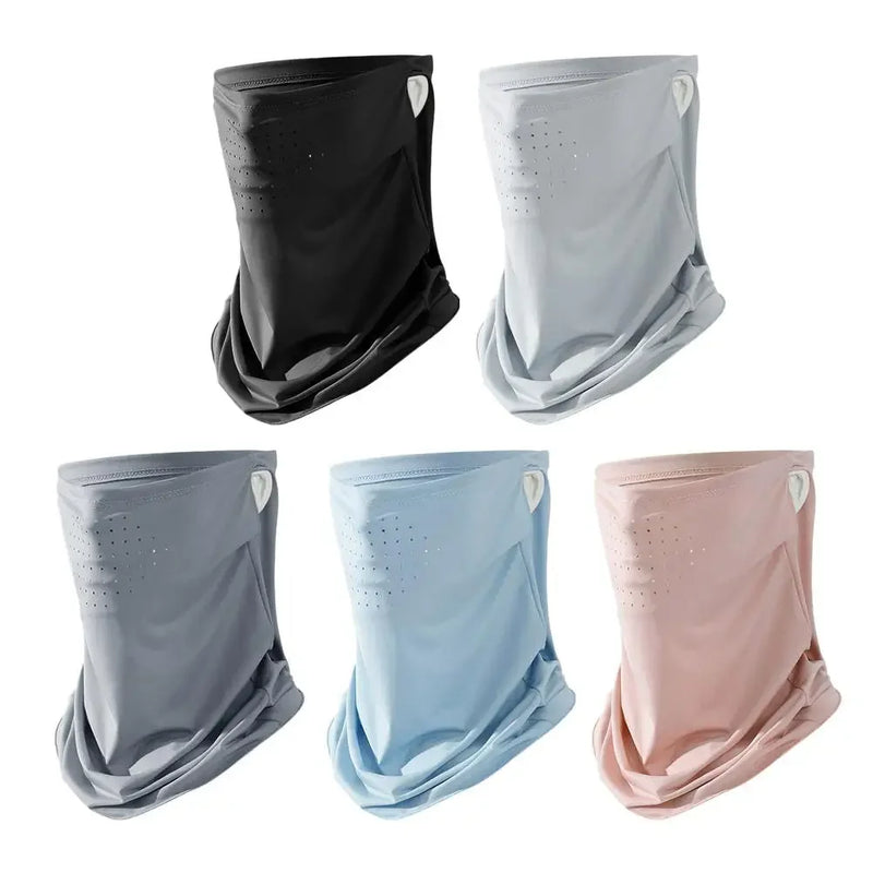 Ice Silk Mask UV Protection Outdoor Neck Wrap Cover Sports Sun Proof Bib Face Cover Neck Wrap Cover Sunscreen Face Scarf 5Colors
