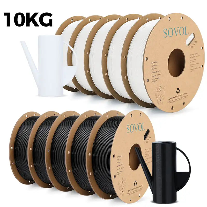 Sovol 2/6/10KG PETG Filament 1.75mm Black White , Wholesale 2/6/10 Rolls PLA ABS PETG Plastic For 3D Printer