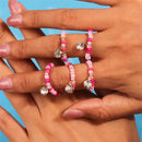 Neue koreanische bunte böhmische kleine Blumenringe Sets handgefertigte Perlen-Fingerringe für Frauen Mädchen Sommer Strand Schmuck Geschenke