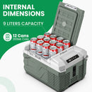 Alpicool NL9 9L Portable Refrigerator 12V/24V Small Car Fridge 100V~240V AC Electric Cooler Plug in Mini Freezer for Camping