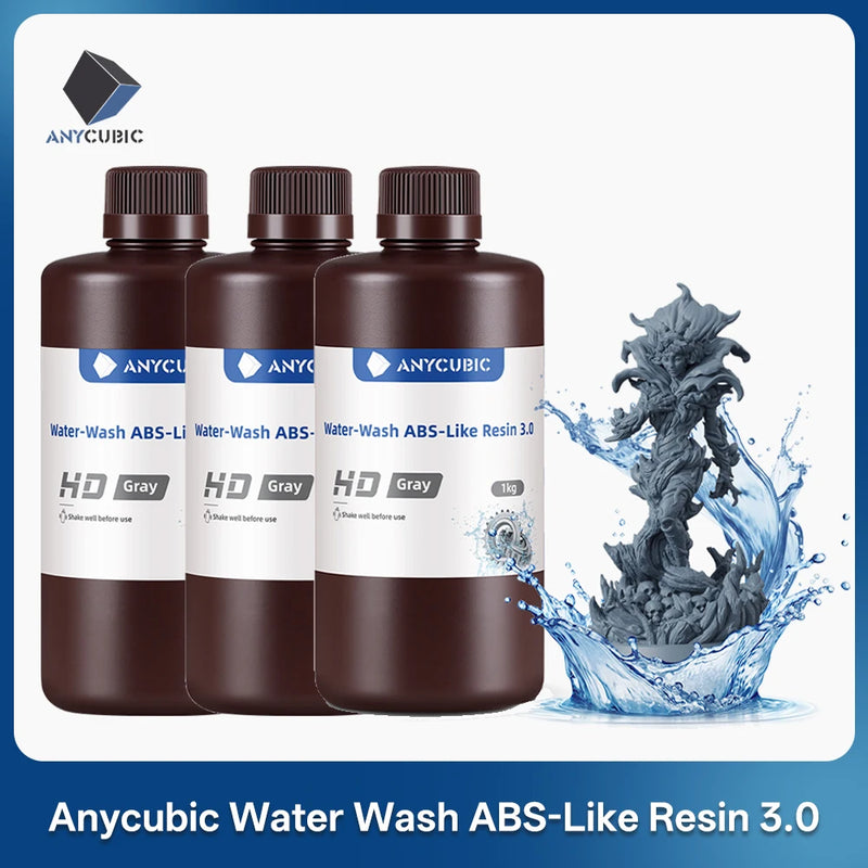 ANYCUBIC Water Wash ABS LIke Resin 3.0 For 3D Printer 405nm Water-Washable Quick Curing 3D Printing Materials For Photon Mono M7