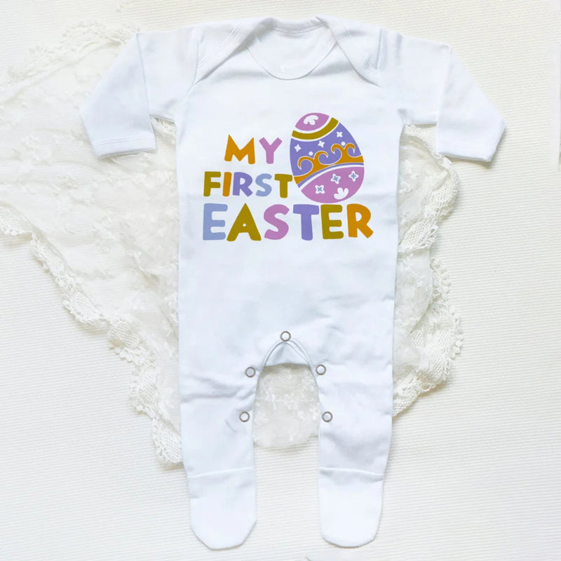 My 1st Easter Baby Bodysuit Babygrow Sleepsuit Rabbit Print Baby Coming Home Hospital Outfit Clothes Infant Easter Party Romper