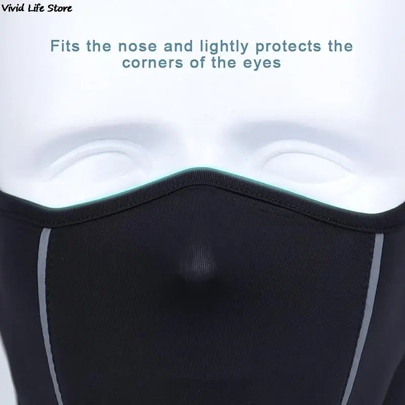 Reflective Nigh Riding Half Face Mask Summer Ice Silk Sunscreen Dust-proof Neck Collar Scarf Sports Bandana Men Women