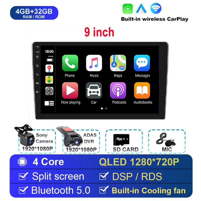 Android 14 For Univers Car Radio 2 Din Apple Carplay Automotive Multimedia Player GPS Android Auto IPS Screen RDS DSP Car Stereo