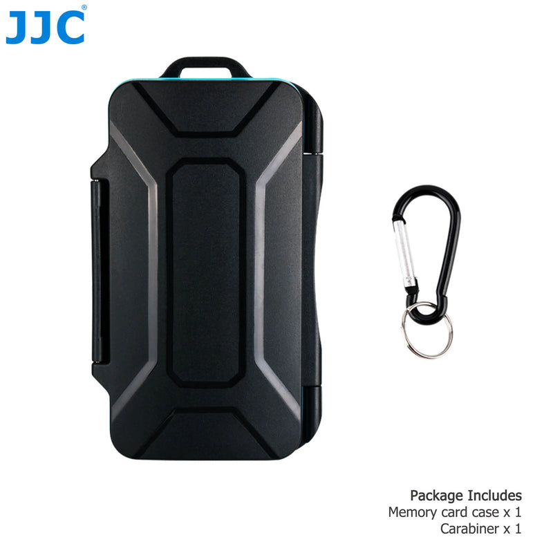 JJC 24-Slot CF Card Case with Carabiner SD Card Holder Waterproof Hard Shell Case for 12 SD SDHC SDXC + 12 CFexpress Type A Card