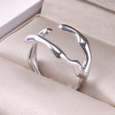 Unregelmäßige Flüssigkeitszweig 304 Edelstahlringe für Damen Herren Accessoires Modeschmuck Finger verstellbarer Ring Bague Party