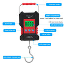 New Digital Hanging Hook Scales 50kg LCD USB Rechargeable Weighting Luggage Scale Waterproof Electronic Scale Built in 1.5M Tape