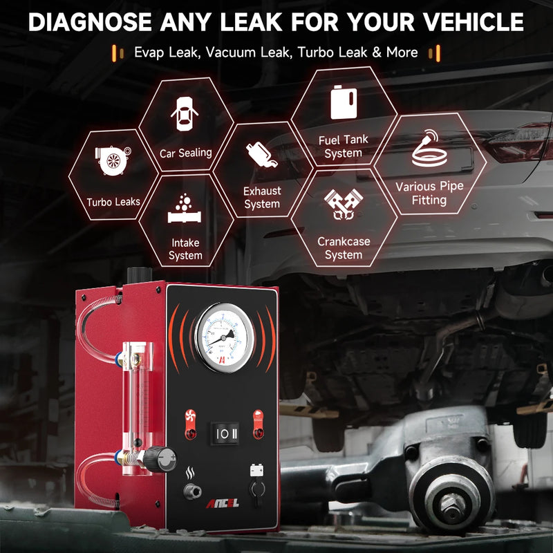 ANCEL S300 Car Smoke Leak Detector Turbo 12V Smoke Generator EVAP Pipe Leak Locator Analyzer for Motorcycle Car Diagnostic Tool
