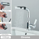 Digital Display Bathroom Basin Faucet Pull Out 3 Ways Nozzle Rainfall Stream Sprayer Crane Lifting Hot Cold Water Mixer Tap