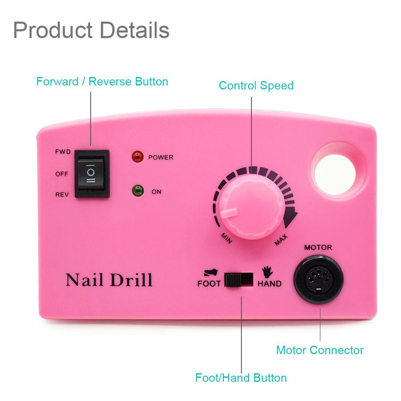 3 Color Nail Drill Machine 35000RPM for Electric Manicure Drill Machine&amp; Accessory With Milling Cutter Electric Nail File