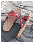 Mntrerm New style slippers Summer home men and women Summer linen lovers Home thick soled anti-skid indoor sandals Female summer