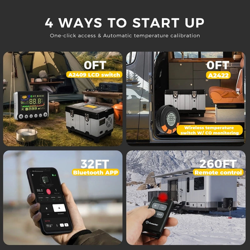 TB10PRO 8KW 12/24/220V Diesel Air Heater w/ App Control, CO Alarm&Wireless Temperature Sensing Switch Heater for Car RV camper