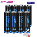 CITYORK 1.5V AA Li ion Rechargeable Battery 3000mWh 1.5 V AA Lithium ion Rechargeable Batteries With1.5V AA AAA Battery Charger