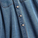 2023 Koreanischer Stil Frühling-Sommer Neuer Rock Damenmode Pendler-Jeansrock mit Knopfleiste und Gürtel