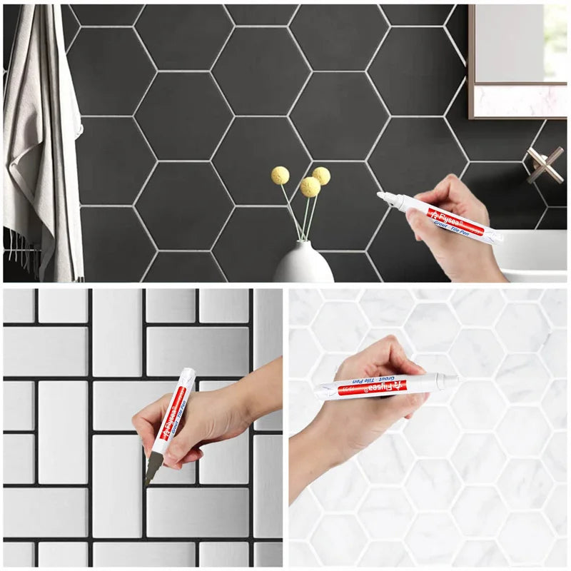 Haile 12Color Waterproof White Grout Tile Lines Marker Pens Gaps Repair Bathroom Porcelain Filling Grout Paint and Sealer Pen