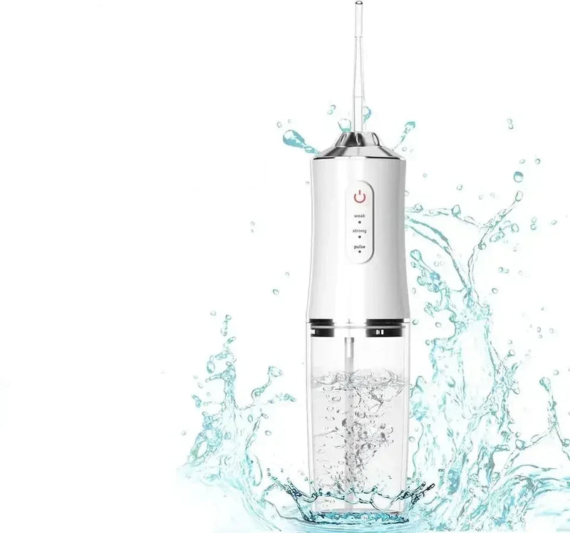 Oral Irrigator Portable Dental Water Flosser USB Rechargeable Water Jet Floss Tooth Pick 4 Jet Tip 220ml 3 Modes Teeth Cleaner