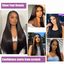 Human Hair 3/4 Bundles 40 Inch straight Bundles Human Hair Brazilian Hair Weave Bundles Human Hair for Women Extensions