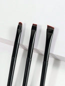 3pcs Makeup Brush Set, Including Angled Eyeliner Brush, Eyebrow Brush, And Ultra-Fine Eyeshadow Brush, Makeup Brush Set, Makeup Brush Kit, Makeup Brush Set, Full Makeup Brushes, Makeup Brush Set, Complete Makeup Tools, Makeup