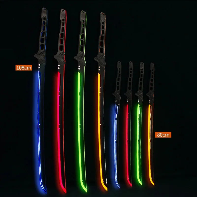 108cm Cyberpunk Lightsaber Sword Toy Katana Cosplay Acrylic Keyring Weapon Model Keychain Game Peripherals Unedged Safe Gifts