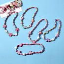 Girl Beads Toys Necklace+Bracelet Butterflies Flowers Baby Handmade Necklace Accessories Princess Children Birthday Gifts