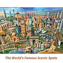 80*60cm Adult 1500pcs Paper Jigsaw Puzzle The World's Famous Scenic Spots Landscape Paintings Stress Reducing Toy Christmas Gift