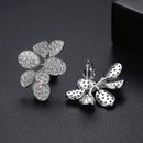 LUOTEEMI Luxuriöse große Blumenohrstecker CZ gepflastert, elegant, Hochzeit, Brautschmuck, Zirkonia, Hochzeitsschmuck, Ungewöhnliche heiße Designs, Geschenk