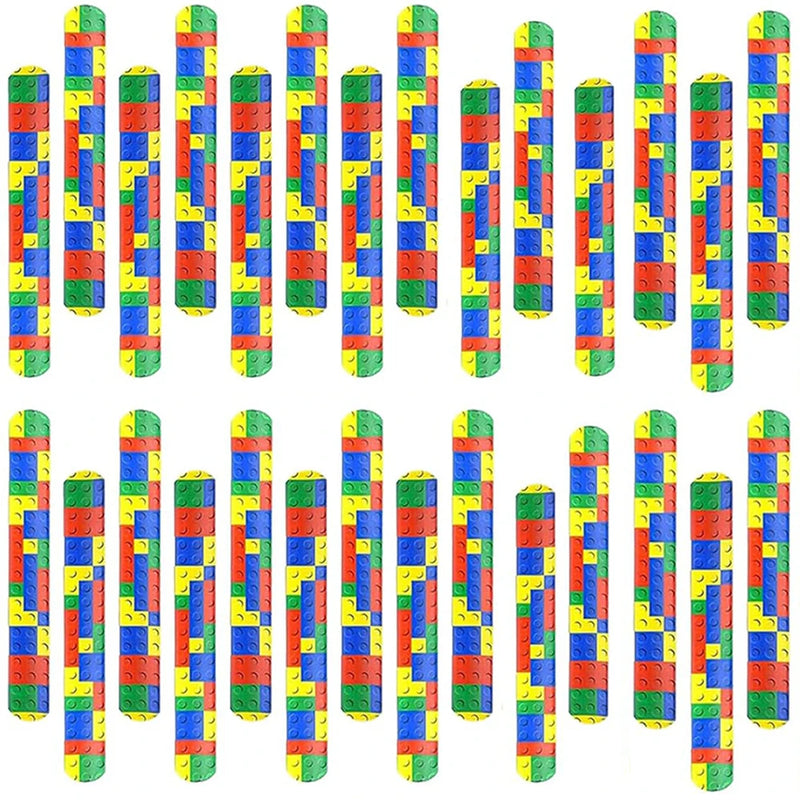 10/30pcs Building Block Slap Bracelets For Kids Party Favor, Toy Bracelets, Bracelet Band Birthday Party Gift For Boys And Girls
