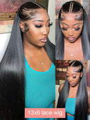 200 Density 13x6 Bone Straight HD Lace Front Wig 16-36 Inch 13x4 Lace Frontal Human Hair Wigs For Women Brazilian Hair Wigs