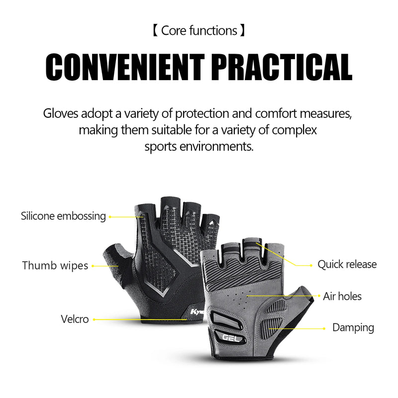 Half Finger Outdoor Cycling Anti Slip Anti Sweat Men Women Half Finger Gloves Breathable Anti Shock Sports Gloves