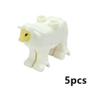 MOC City Animal Zoo Fram Accessories Building Block Figures Goat Sheep Eagle Owl Panda Parrot Seagull Penguin Bricks Toy Gift