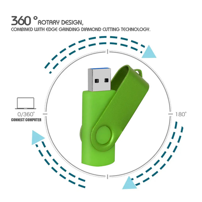 High Speed USB 3.0 Flash Drive 128GB 64GB Rotatable Pen drive 32GB 16GB 8GB waterproof Memory Stick for Mobile Phone Pendrive