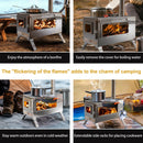 The Hearthkeeper | Portable Stainless Steel Tent Stove with 7-Pipe Chimney System
