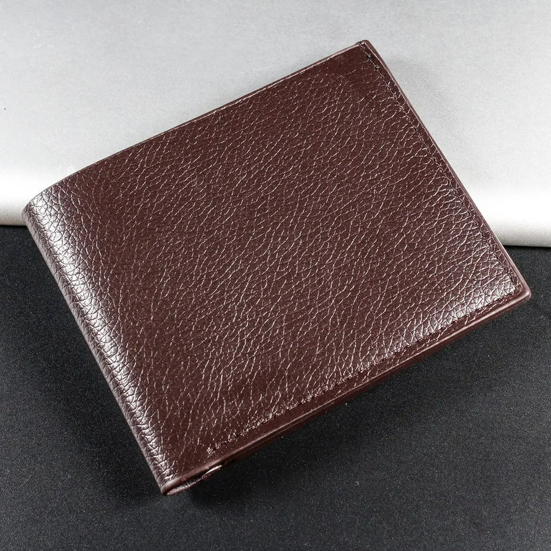 Men's Wallet Genuine Leather Men Wallets Premium Product Real Cowhide Wallets for Man Short Black Walet Portefeuille Homme