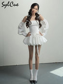 Sylcue 2023 Summer Party Formal Retro Princess Senior Texture Intellectual Elegant Avant-Garde Personalized Women'S Cool Dress